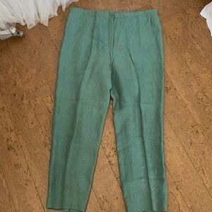 Vintage 90’s Harriet Selwyn Lagenlook Green-Brown Linen/Silk blend Pants Size 10